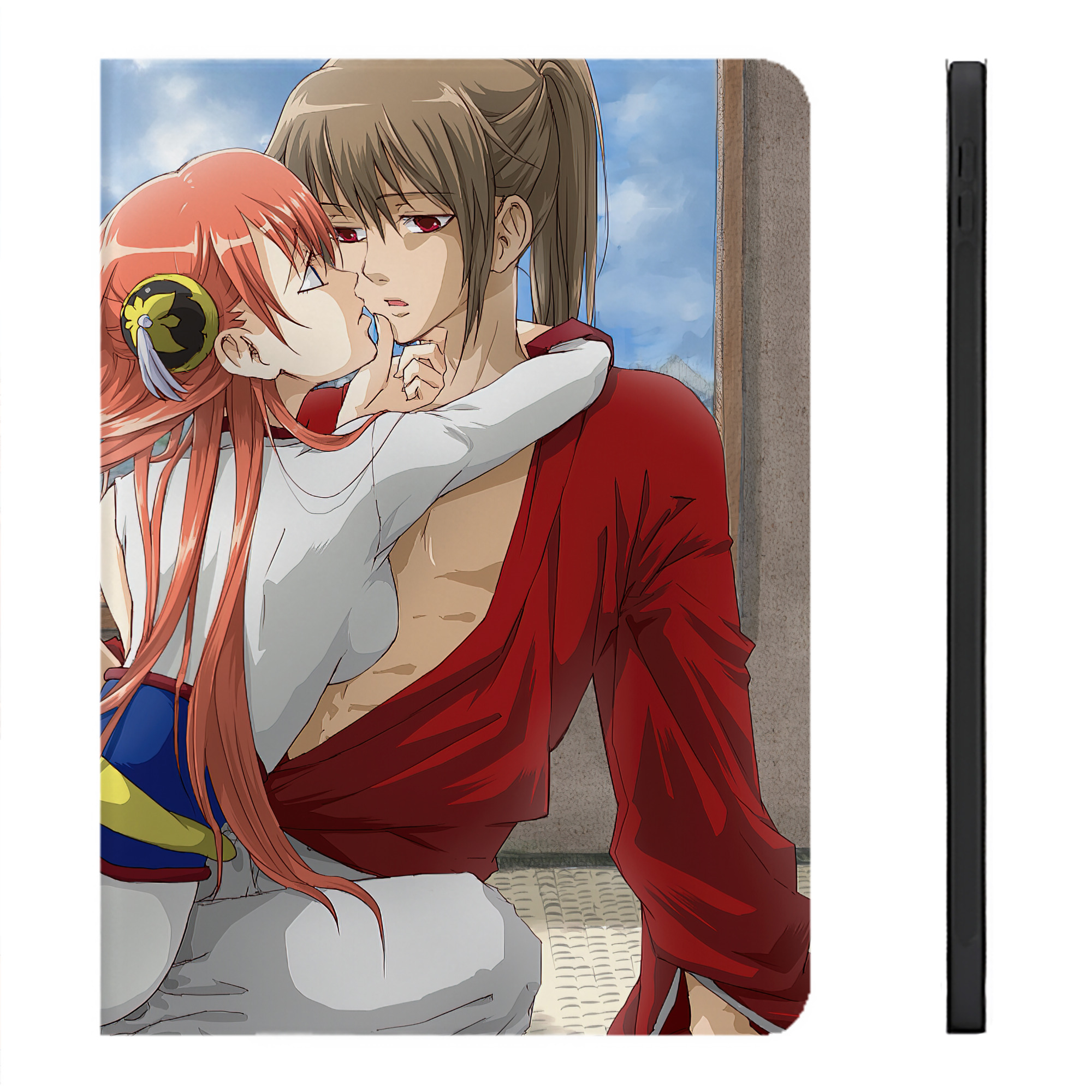 （画像用） ぎんたま 坂田銀時（さかたぎんとき） 神楽 志村新八（しむら しんぱち） GINTAMA Sakata Gintoki Kagura Shimura Shinpachi IPadケース ペンホルダー付き ブックスタイルデザイン